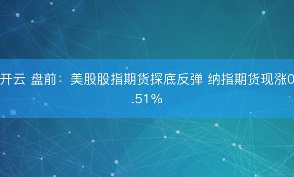 开云 盘前：美股股指期货探底反弹 纳指期货现涨0.51%
