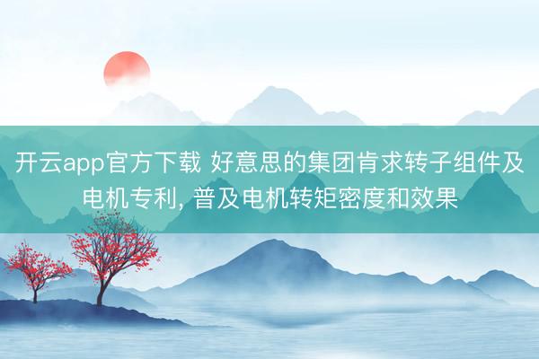 开云app官方下载 好意思的集团肯求转子组件及电机专利， 普及电机转矩密度和效果